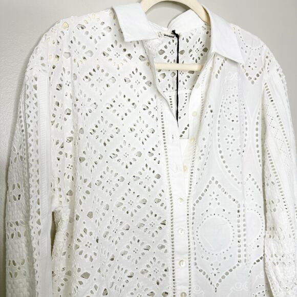 Spell & the Gypsy Collective Lottie Eyelet Oversized Shirt XS NEW - Picture 4 of 9